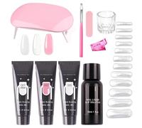 Poly Nail Gel Kit - Manicure Supplies for Beginners | Extension Glue with Smoothing Liquid, Salon Spa Day Accessories, Professional Students, Women, Ladies, Mothers and Home Use