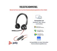 POLY Poly Blackwire 3320 Microsoft Teams Certified USB-C Headset Customer Special 1 Cuffie, Nero