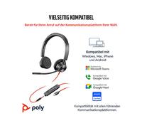 POLY Poly Blackwire 3325 USB-C Headset Customer Special 1 Cuffie, Nero