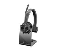 Poly Voyager 4310 UC, Cuffia Monoaurale Senza Filo, Connessione Bluetooth e USB-C BT700, Cancellazione Rumore, Cuscinetto in Similpelle, Autonomia 24 Ore, Compatibile con Windows 10 e macOS, Nero