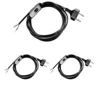 POLY POOL - PP0372.2Q Cavo Abat jour Bipolare Nero 1,5 Mt - Cavo Con Interruttore 2 Ampere e Spina 2,5 Ampere - Cavo Abat jour 2 Poli - Cavo Filo Elettrico Nero Bipolare Sicuro e Made in Italy