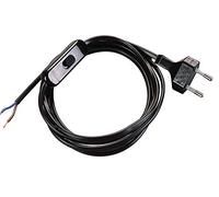 POLY POOL - PP0372.2Q Cavo Abat jour Bipolare Nero 1,5 Mt - Cavo Con Interruttore 2 Ampere e Spina 2,5 Ampere - Cavo Abat jour 2 Poli - Cavo Filo Elettrico Nero Bipolare Sicuro e Made in Italy