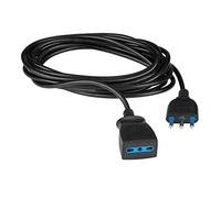 Poly Pool PP0386.1S Prolunga Estensibile da 3 m, Spina 16 A e Presa Bivalente, Nero