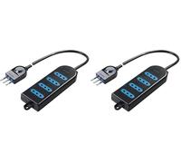 Poly Pool PP0387.2S Presa Multipla con 4 Prese 10 A e 1.5 m Cavo, Nero (Confezione da 2)