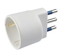 Poly Pool | PP0432S Adattatore Presa Schuko Spina Grande 250V- Adattatore Spina Tedesca-Italiana 10A/16A con Terra Laterale - Adattatore con Spina 16A 2P+T - Adattatore 100% Made in Italy Bianco