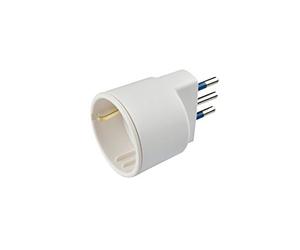 POLY POOL - PP0433S Adattatore Spina Piccola 10A e Presa Tedesca - Adattatore 250 V Bianco 1 PEZZO - Adattatore Presa Tedesca in Tecnopolimero- Adattatore 10A 16A Made in Italy