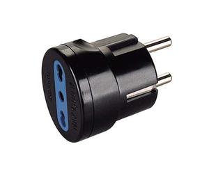 Poly Pool PP0451.1 Adattatore Spina 16 A (Standard Franco / Tedesco) Grande E Presa Bivalente Nero