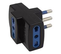 Poly Pool PP0452.1 Adattatore Triplo Spina 16 A Grande e 3 Prese Bivalenti Nero