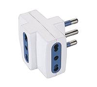 Poly Pool PP0452 Adattatore Triplo Spina 16 A Grande e 3 Prese Bivalenti Bianco