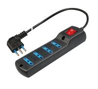 Poly Pool PP0533.2XL Presa Multipla Elix con 4 Prese Bivalenti, 1.5 m Cavo e Interruttore, Nero