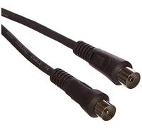 Poly Pool PP0620 Cavetto Coassiale TV - Videoregistratore Con Spina e Presa Coassiali 2 Metri, Nero