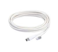 Poly Pool PP0622 Cavo Coassiale TV - Antenna, Spina Assiale e Spina 90° Ø 9,5 mm Maschio Diametro 9,5 mm, 5 metri, Bianco