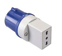 Poly Pool PP0639S Adattatore Industriale CEE 3 Poli 16A | Spina IEC309 Grande, Presa Civile Standard Italiana Bivalente, IP20, 1 Pezzo
