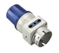 Poly Pool PP0642S Adattatore Industriale Triplo CEE 3 Poli Spina IEC309 Grande 16A, 2 Prese Standard Italiano Bivalenti e 1 Presa Civile Standa
