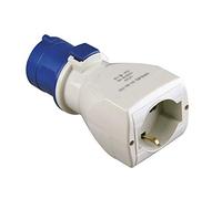 POLY POOL, PP0648X Adattatore CEE 3 Poli con Spina IEC309 Grande 16A e Presa Civile Schuko P40 Pluristandard Standard Italiano e Tedesco, Adattatore Presa Industriale con Made in Italy, 1 PEZZO