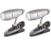 Poly Pool PP0781 Luce Led Da Lettura Con Pratico Gancio a Pinza e Braccio Regolabile a 360° (Confezione da 2)