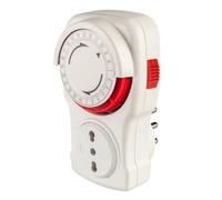 POLYPOOL Programmatore a ciclo giornaliero con spina 16A 2P+T e presa bivalente 10/16A 250V, bianco