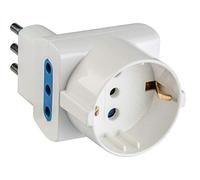 Poly Pool PP2367 Adattatore Salvaspazio Spina 10 A Piccola e 3 Prese Fuori Asse (Bianco)