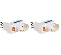 Poly Pool PP2382 Adattatore, 16 A, Bianco, Salvaspazio Grande (Confezione da 2)