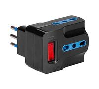 Poly Pool PP2387.1 Adattatore MULTISIZE spina 10A 3 prese 10/16A, Nero