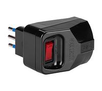 Poly Pool PP2388.1 Adattatore MULTISIZE spina 10A 1 presa pluristandard, Nero