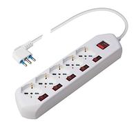POLY POOL PP2509 Multipresa tavolo 5 uscite con interruttori Multiswitch Bianco
