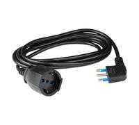 POLY POOL | PP2625.1 - Prolunga elettrica da 250 V, 10 metri, con presa 16A salvaspazio e presa Schuko 10A/16A 2P+T Pluristandard (Italiano/Tedesco) Nero