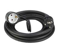 POLY POOL - PP2627 Prolunga Elettrica Nera 250V Cavo Elettrico Estensibile 5 Metri - Spina Elettrica 16A 2P+T Salvaspazio - Presa Elettrica Schuko 16A 2P+T in Gomma Antiusura Made in Italy