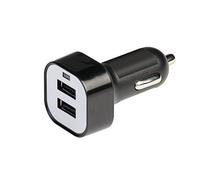 Poly Pool PP4827 Caricabatteria Auto 2 Porte USB, Nero