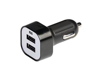 Poly Pool PP4827 Caricabatteria Auto 2 Porte USB, Nero