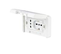 POLY POOL - PP6097X Kit Incasso da Esterno Premontato con Doppia Presa Impermeabile - da Muro con Presa Bivalente e Schuko Pluristandard