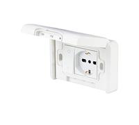 POLY POOL - PP6098X Kit Incasso Premontato con Presa Schuko Esterna da Muro e Interruttore Bipolare Impermeabile - con Supporto e Viti Montaggio