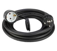 POLY POOL - PP2627 Prolunga Elettrica Nera 250V Cavo Elettrico Estensibile 5 Metri - Spina Elettrica 16A 2P+T Salvaspazio - Presa Elettrica Schuko 16A 2P+T in Gomma Antiusura Made in Italy