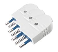 Poly Pool Spina 10 A 2p+T, Uscita Cavo Assiale, Fermacavo Isolante a Vite, Bianco (Confezione da 3)