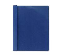 Poly Report Cover, Tang Clip, Letter, 1/2 Capacity, Clear/Dark Blue, 25/Box, Sold as 1 Box