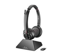 POLY Savi 8220 UC Microsoft Teams Certified DECT 1880-1900 MHz USB-A Headset CUFFIE BLUETOOTH, Nero