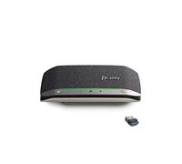 Poly Sync 20+, Vivavoce per Conferenze Senza Filo, Connessione Bluetooth 5.1 e USB-A, Audio Full Duplex con Riduzione Rumore ed Eco, Autonomia 20 Ore, Compatibile con Windows 10 e macOS, Nero