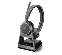 Poly Voyager 4220 - Cuffie stereo Bluetooth con connettore USB-A sulla base, SoundGuard, braccio microfono, silenziatore dinamico Skype for Business, Microsoft Teams, colore: Nero