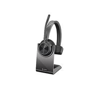 Poly Voyager 4310 UC, Cuffia Monoaurale Senza Filo, Connessione Bluetooth e Dongle USB-C BT700, Cuscinetto in Similpelle, Autonomia 24 Ore, Base per Ricarica, Compatibile con Windows 10 e macOS, Nero