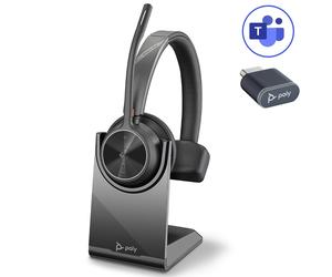 Poly Voyager 4310 USB-c Microsoft Teams + Base di ricarica Cuffie wireless mono per PC e smartphone - ideali per professionisti flessibili
