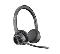 Poly Voyager 4320 UC, Cuffia Senza Filo, Connessione Bluetooth 5.1 e Dongle USB-C BT700, Cancellazione del Rumore, Cuscinetti in Similpelle, Autonomia 24 Ore, Compatibile con Windows 10 e macOS, Nero