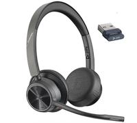 Poly Voyager 4320 USB-A Microsoft Teams Auricolari stereo flessibili e senza fili per un'immersione audio totale durante le riunioni a distanza