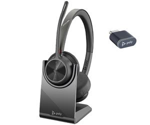 Poly Voyager 4320 USB-C Microsoft Teams + Base di ricarica Cuffia stereo wireless flessibile per un’esperienza sonora immersiva durante le riunioni a