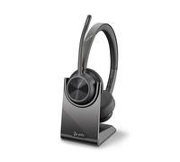 Poly Voyager 4320 USB-C + Supporto di ricarica Auricolari stereo flessibili e senza fili per un'immersione audio totale durante le riunioni a distanza