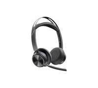 Poly Voyager Focus 2 - Cuffie USB C certificate Microsoft Teams + adattatore USB-C/A - Certificazione Microsoft Teams - Assistente Google - Siri - Stereo - USB Type C - cablato/wireless - Bluetooth -