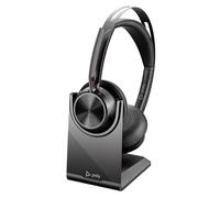 Poly Voyager Focus 2-M USB-C-C Headset con adattatore USB-C/A e supporto di ricarica A4HT5AA con cancellazione attiva del rumore e tecnologia Acoustic Fence