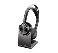 POLY Voyager Focus 2 UC Wireless Headset w/Microphone & Charge Stand - Compatible with PCs via included BT700 Bluetooth adapter or via USB cable; - Connect PC/Mac/Mobile via Bluetooth Black