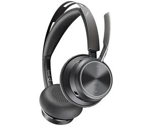 Poly Voyager Focus 2 USB-C-C Headset con adattatore USB-C/A A58JCAA con cancellazione attiva del rumore e tecnologia Acoustic Fence