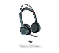 Poly - Voyager Focus UC (Plantronics) - Cuffie Bluetooth dual-ear (stereo) con microfono Boom - USB-A compatibile con PC e Mac - Cancellazione attiva del rumore - Funziona con team, Zoom e altro