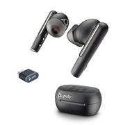 Poly Voyager Free 60+, Auricolari con Connessione Bluetooth 5.3, USB-A e USB-C, Cancellazione Rumore, Cuscinetti S/M/L, Comandi sul Dispositivo, Autonomia 24 Ore, Compatibile con Windows e macOS, Nero
